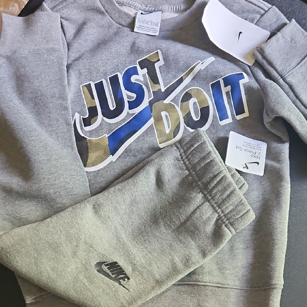 Nike Kids Gray Sweatshirt and Joggers Set